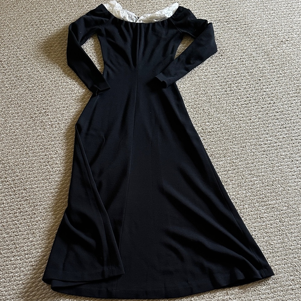 Fabulous Donna Karan long, off the shoulder black dress!